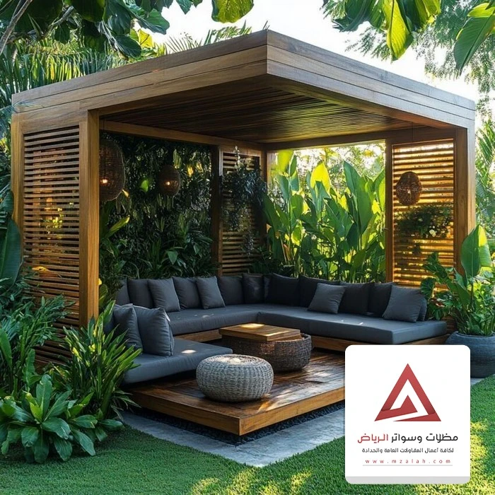 عمل مظلات حدائق خشبية