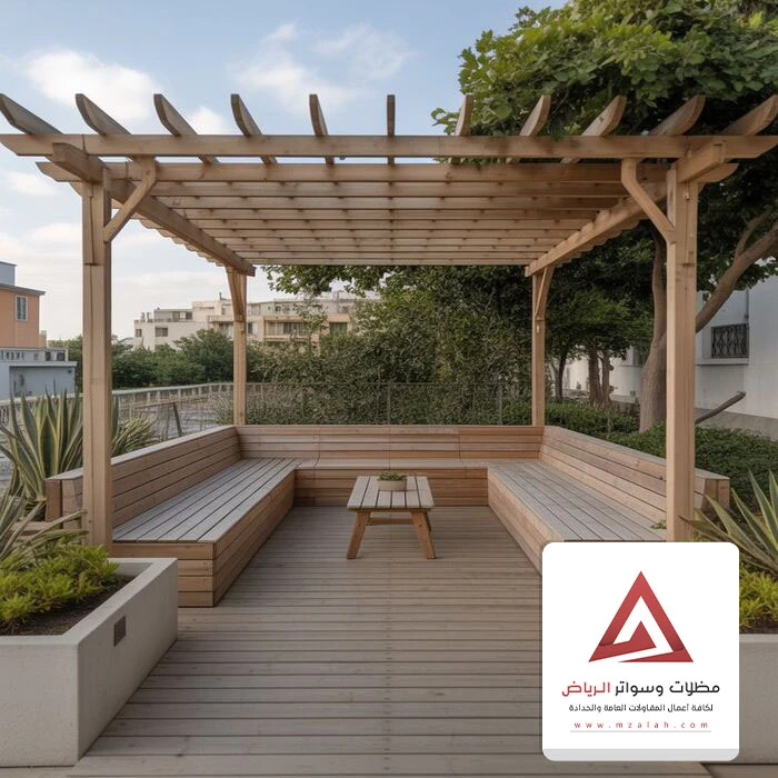بناء مظلة خشب الرياض